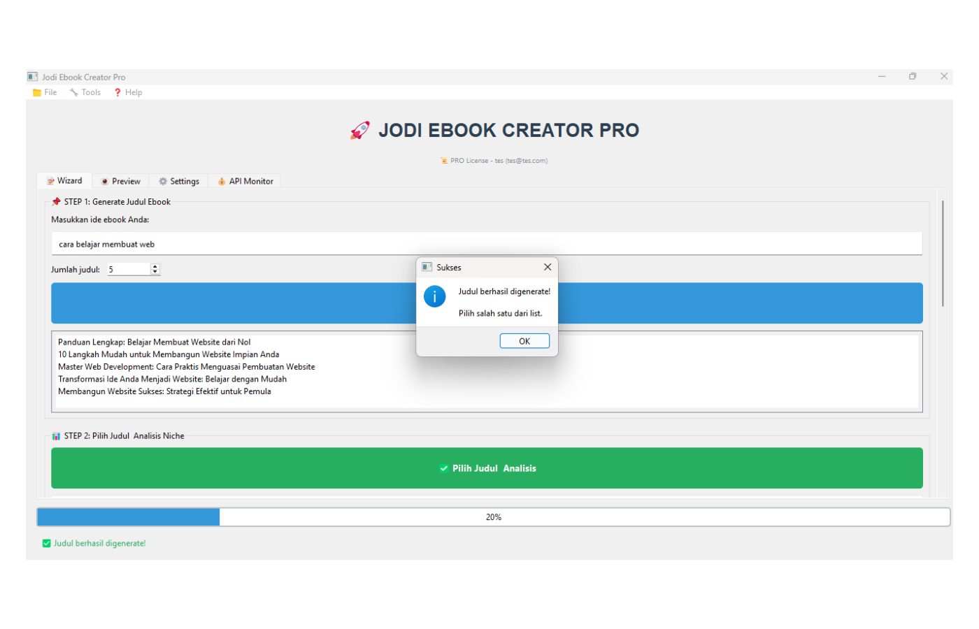 Tampilan Jodi Ebook Creator Pro